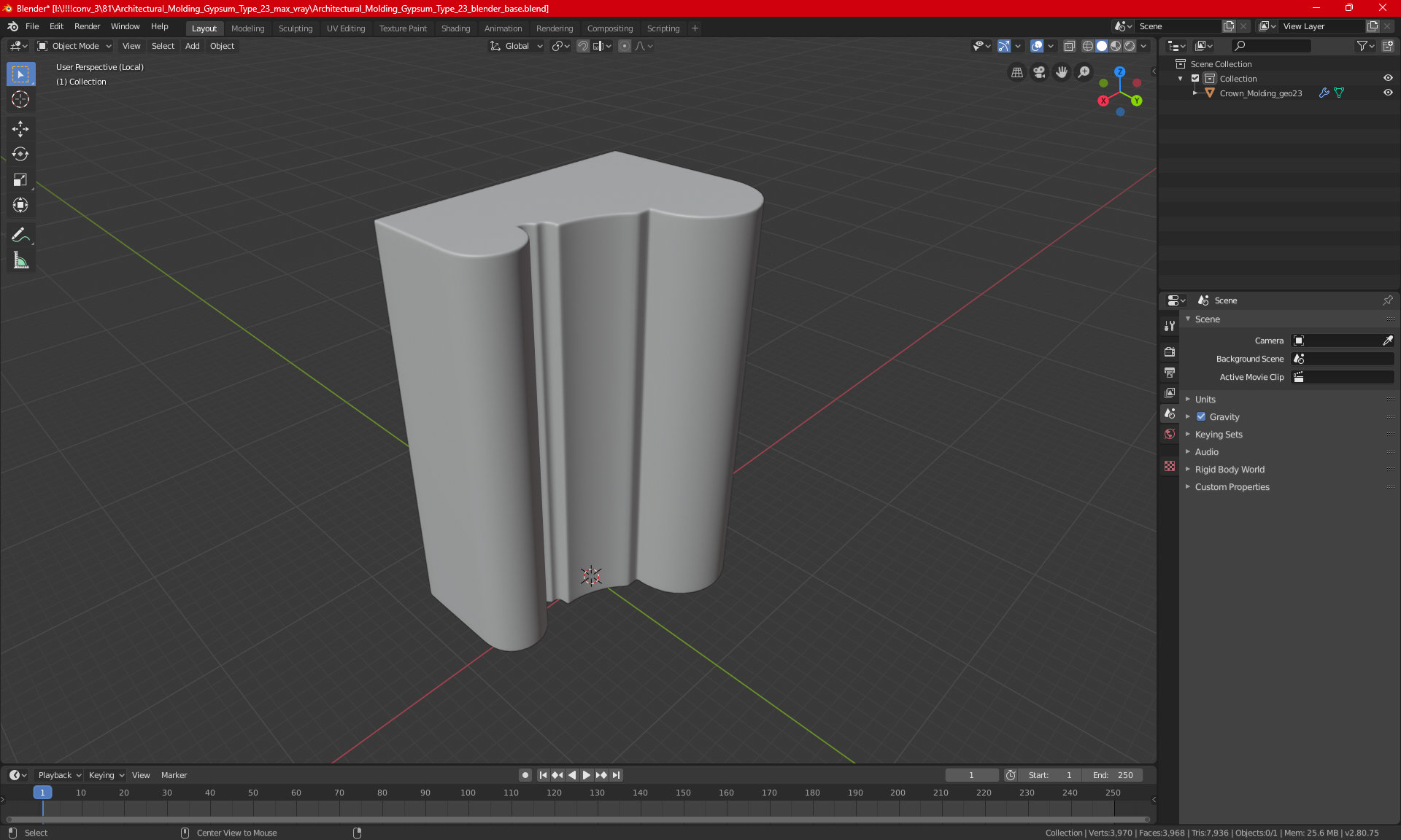 3D Architectural Molding Gypsum Type 23