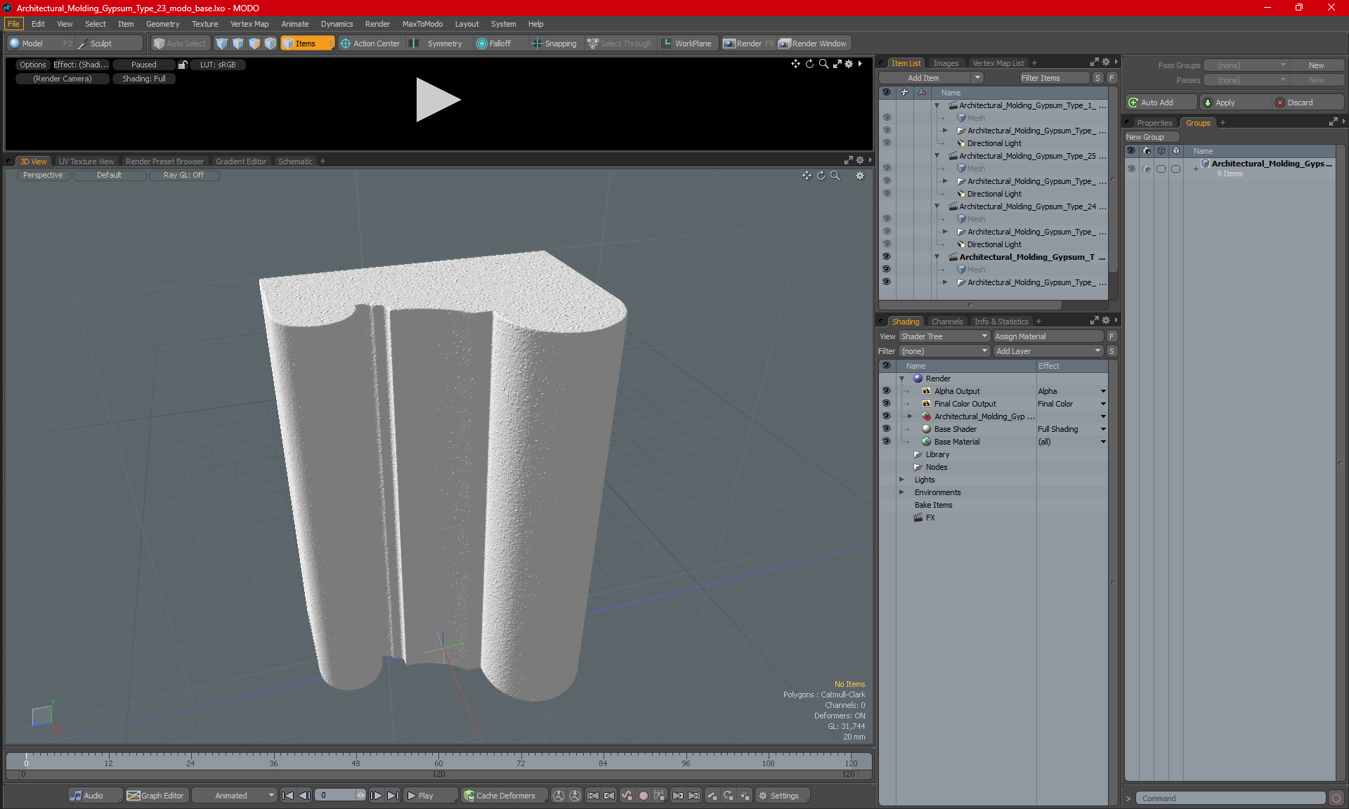 3D Architectural Molding Gypsum Type 23