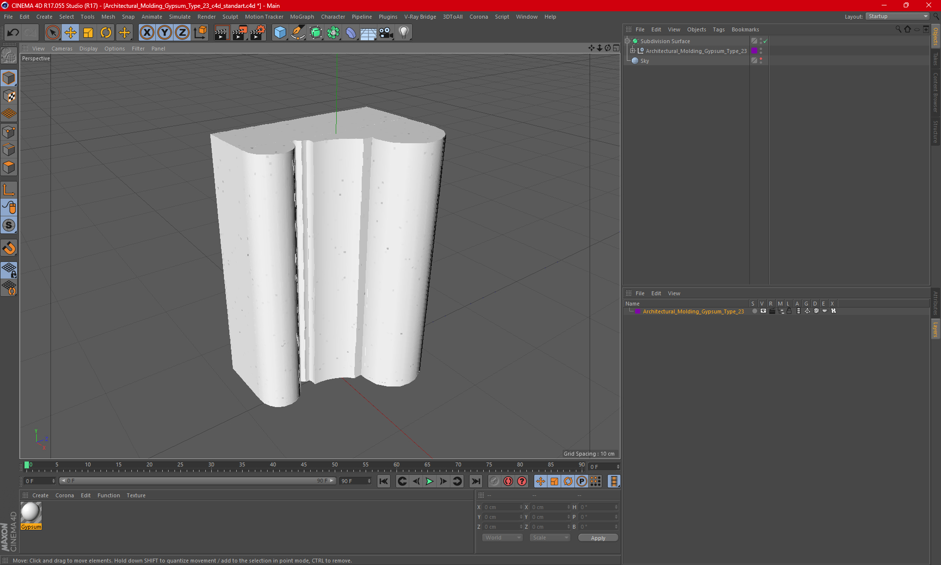 3D Architectural Molding Gypsum Type 23