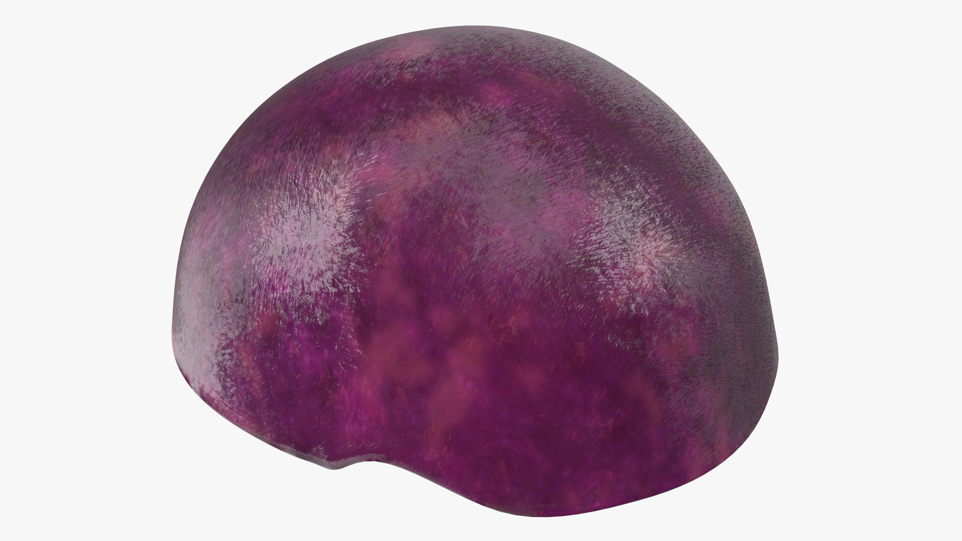 3D Purple Mangosteen Whole and Half Cut