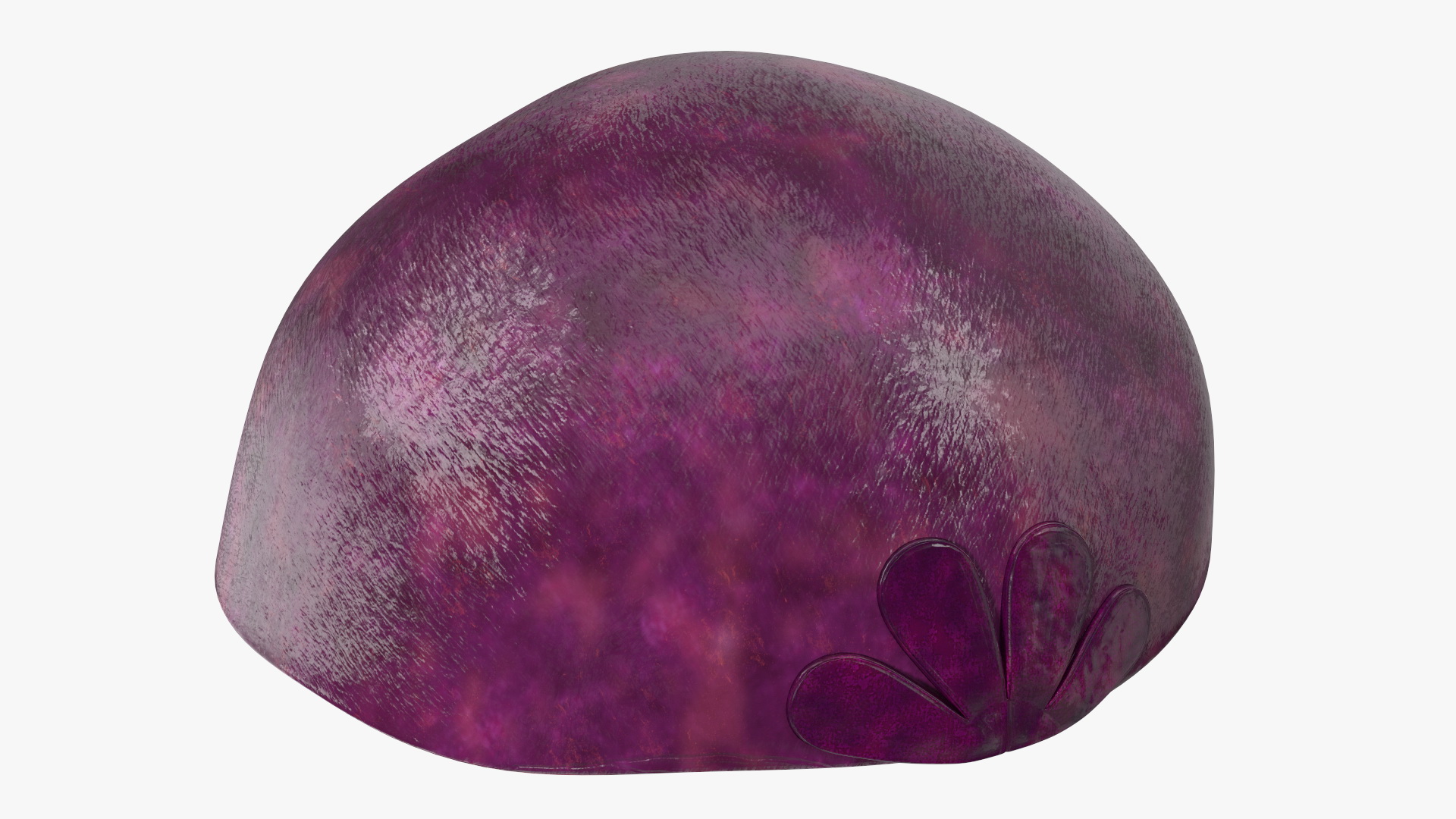 3D Purple Mangosteen Whole and Half Cut