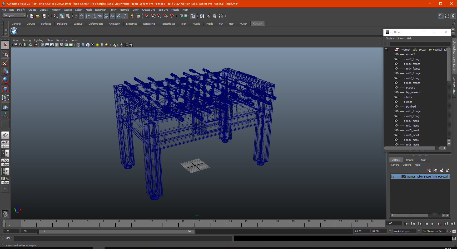 Warrior Table Soccer Pro Foosball Table 3D model