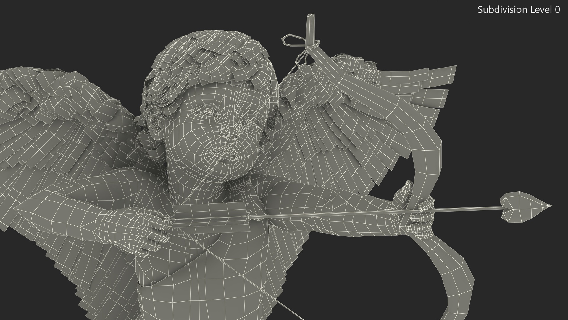 3D model Cupid Angel with Bow and Arrow