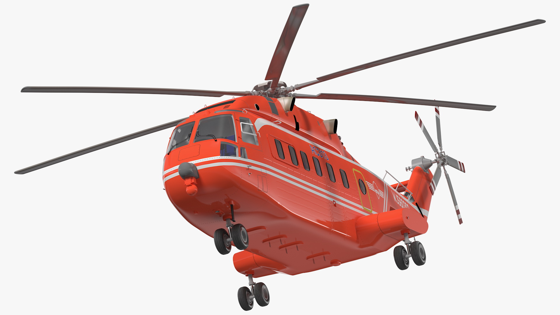 Avicopter AC313 Fire Attack Helicopter Rigged for Maya 3D model