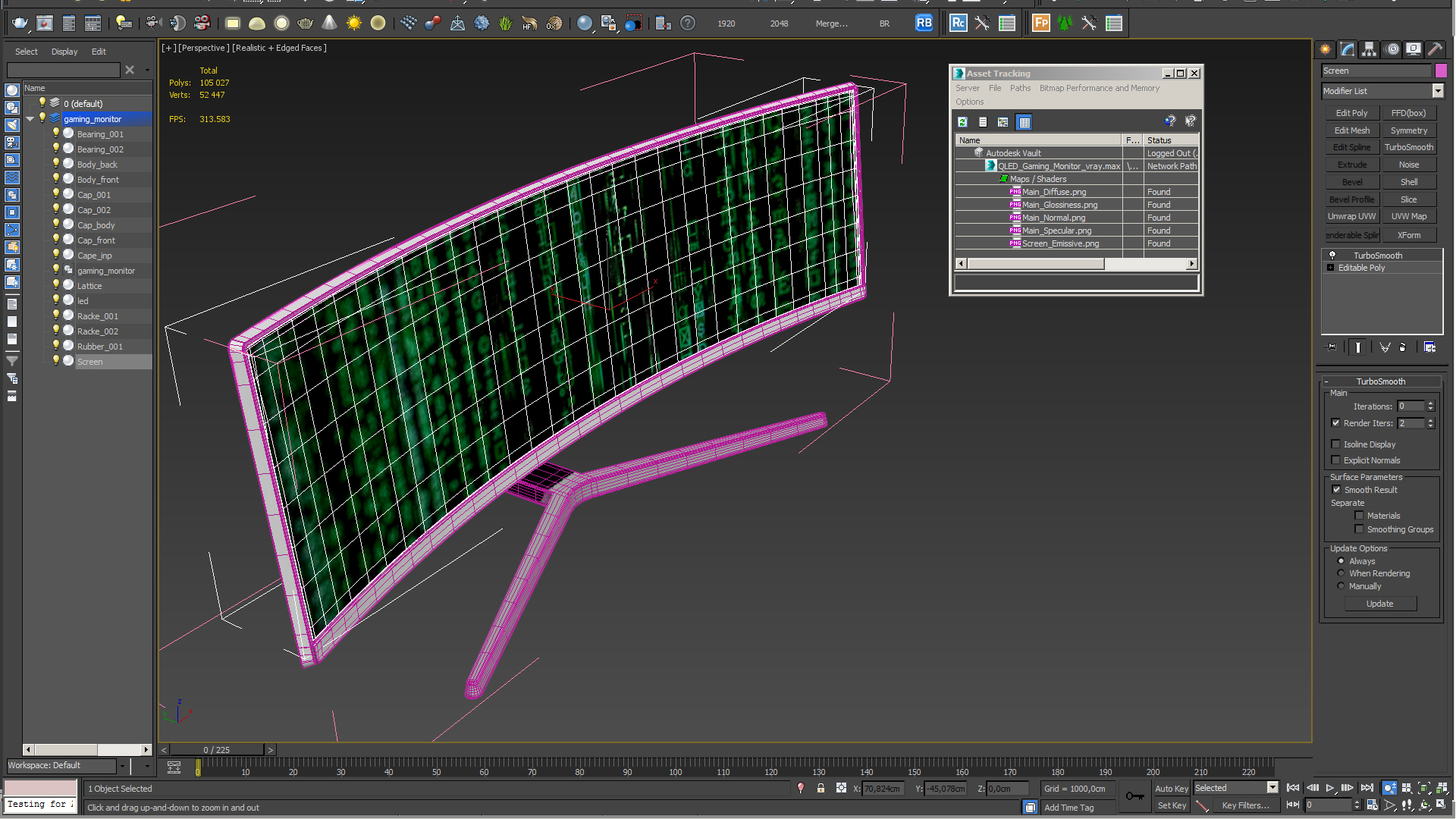 QLED Gaming Monitor 3D model