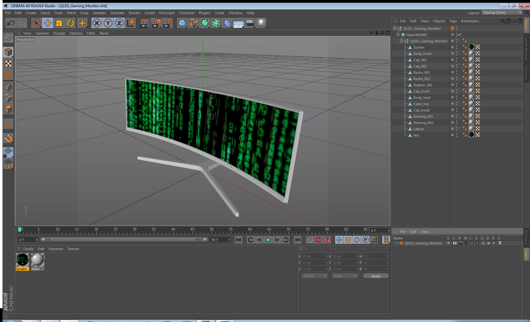 QLED Gaming Monitor 3D model
