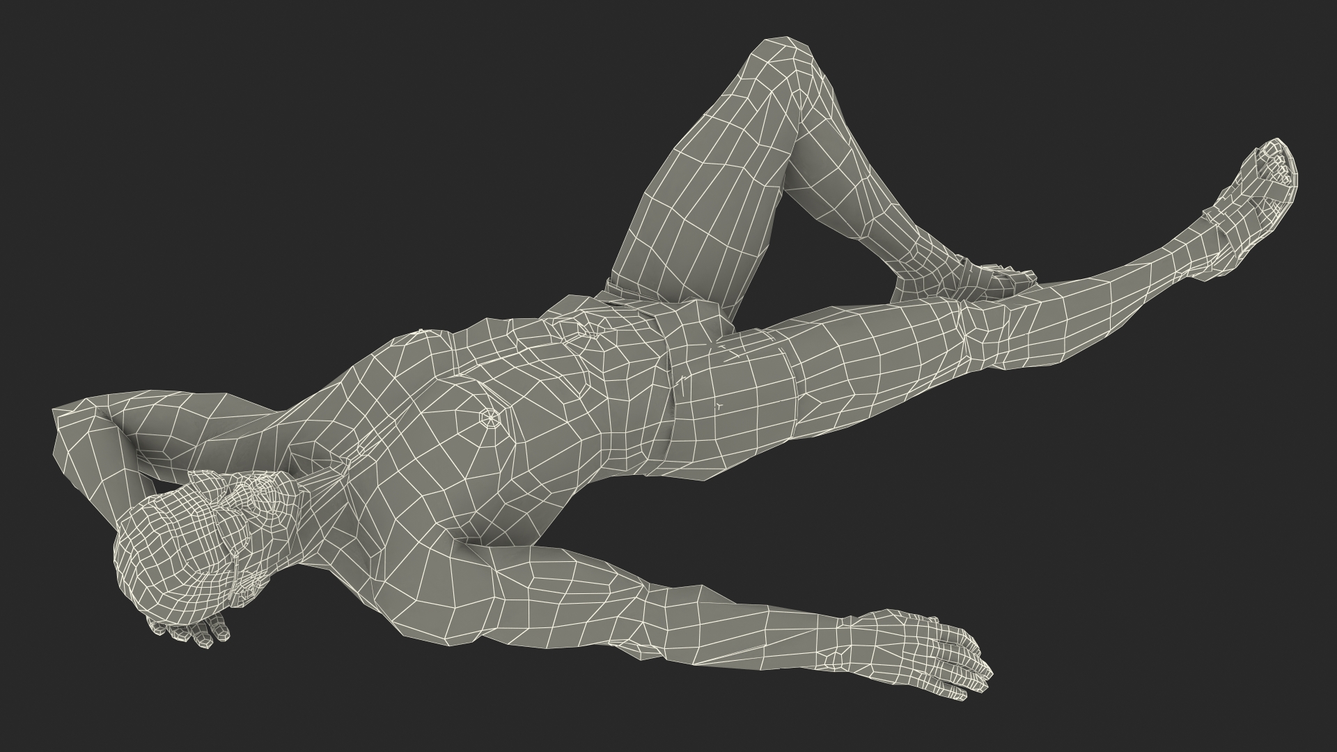 3D Man in Swimwear Sunbathing