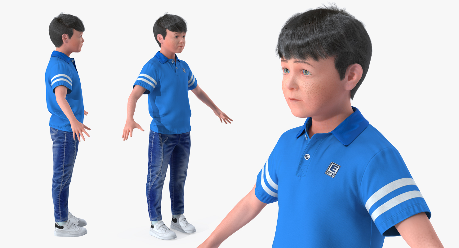 Boy 7-10 Years Old with Fur 3D