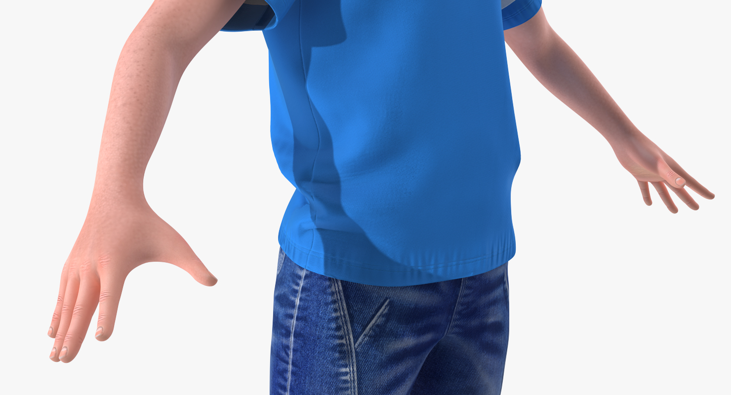 Boy 7-10 Years Old with Fur 3D
