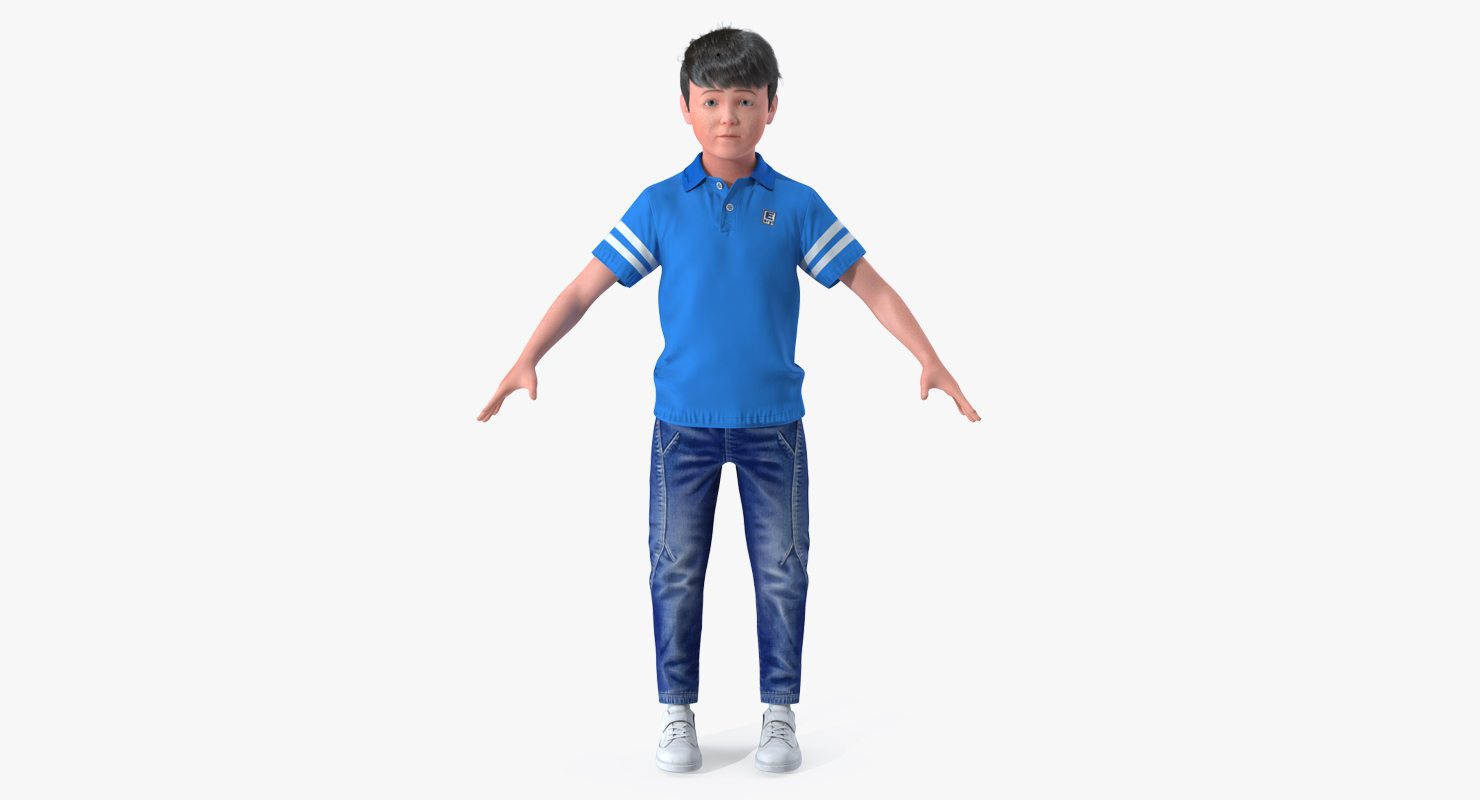 Boy 7-10 Years Old with Fur 3D