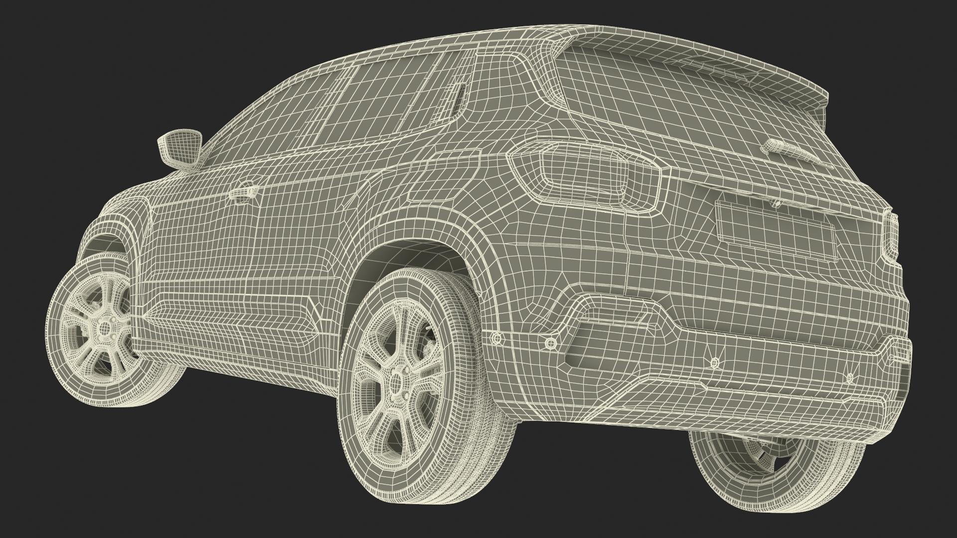 Crossover Grey Dirty Rigged 3D