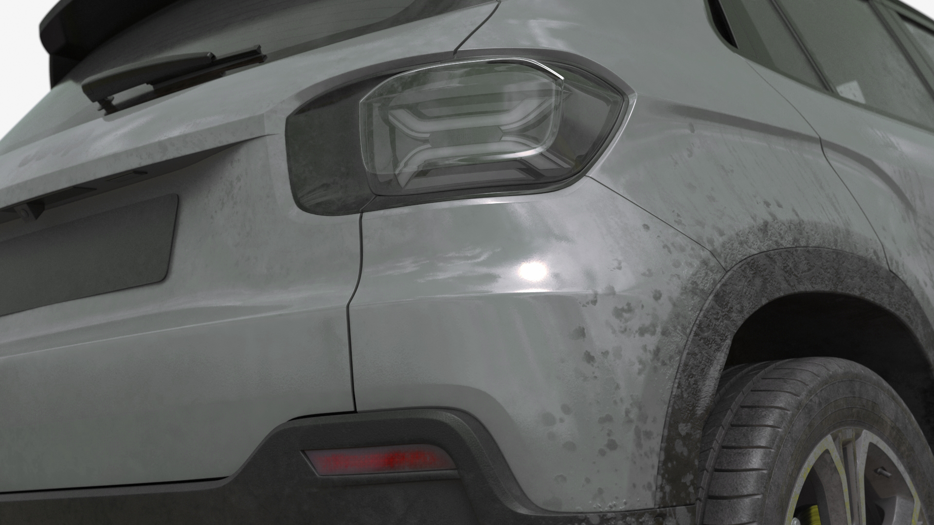 Crossover Grey Dirty Rigged 3D