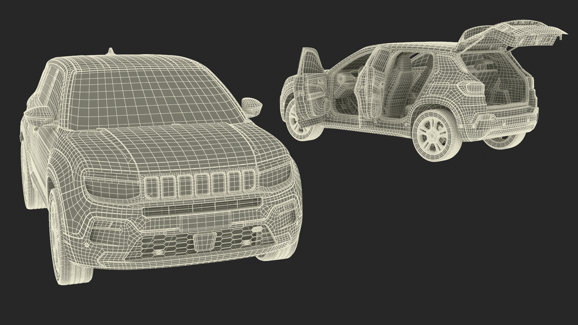 Crossover Grey Dirty Rigged 3D