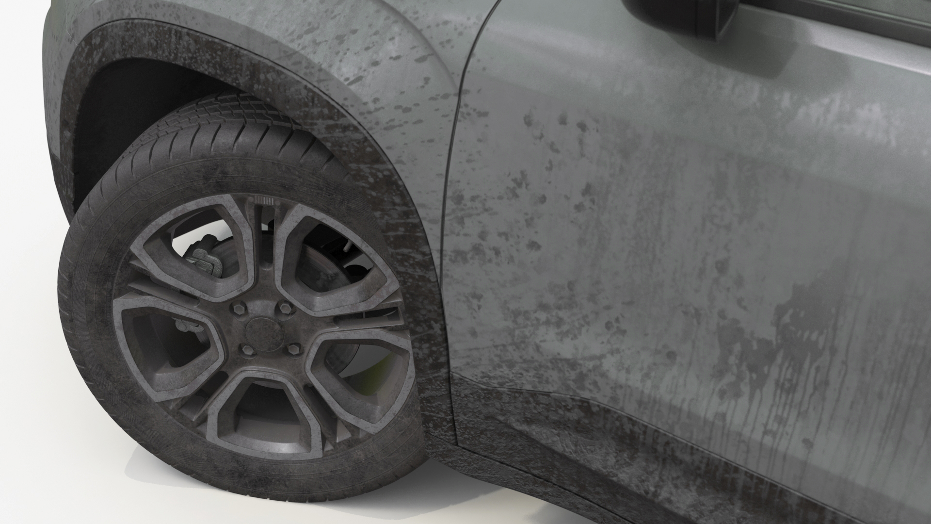 Crossover Grey Dirty Rigged 3D