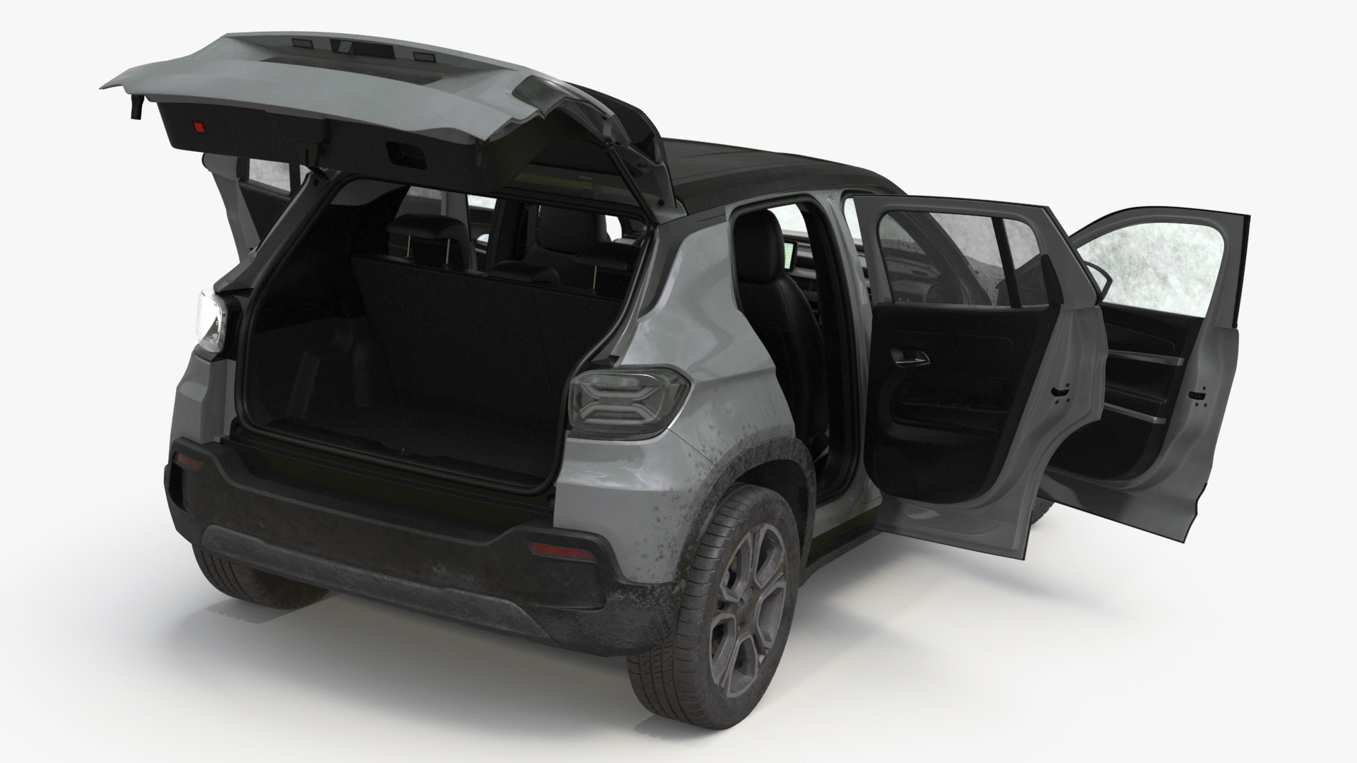 Crossover Grey Dirty Rigged 3D