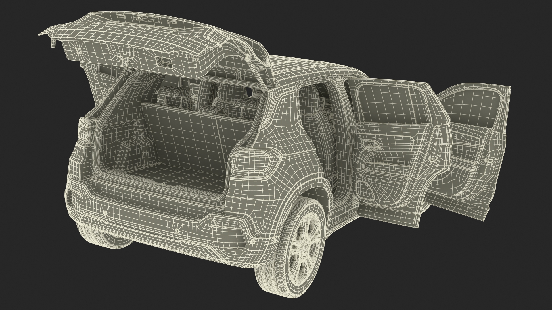Crossover Grey Dirty Rigged 3D