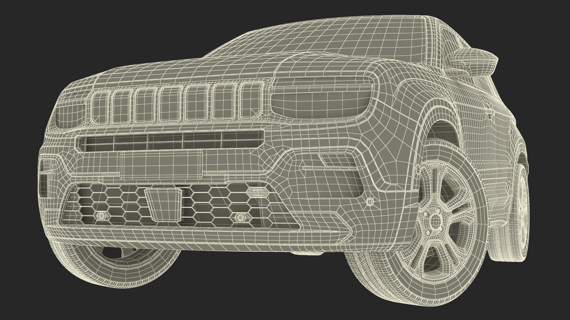 Crossover Grey Dirty Rigged 3D