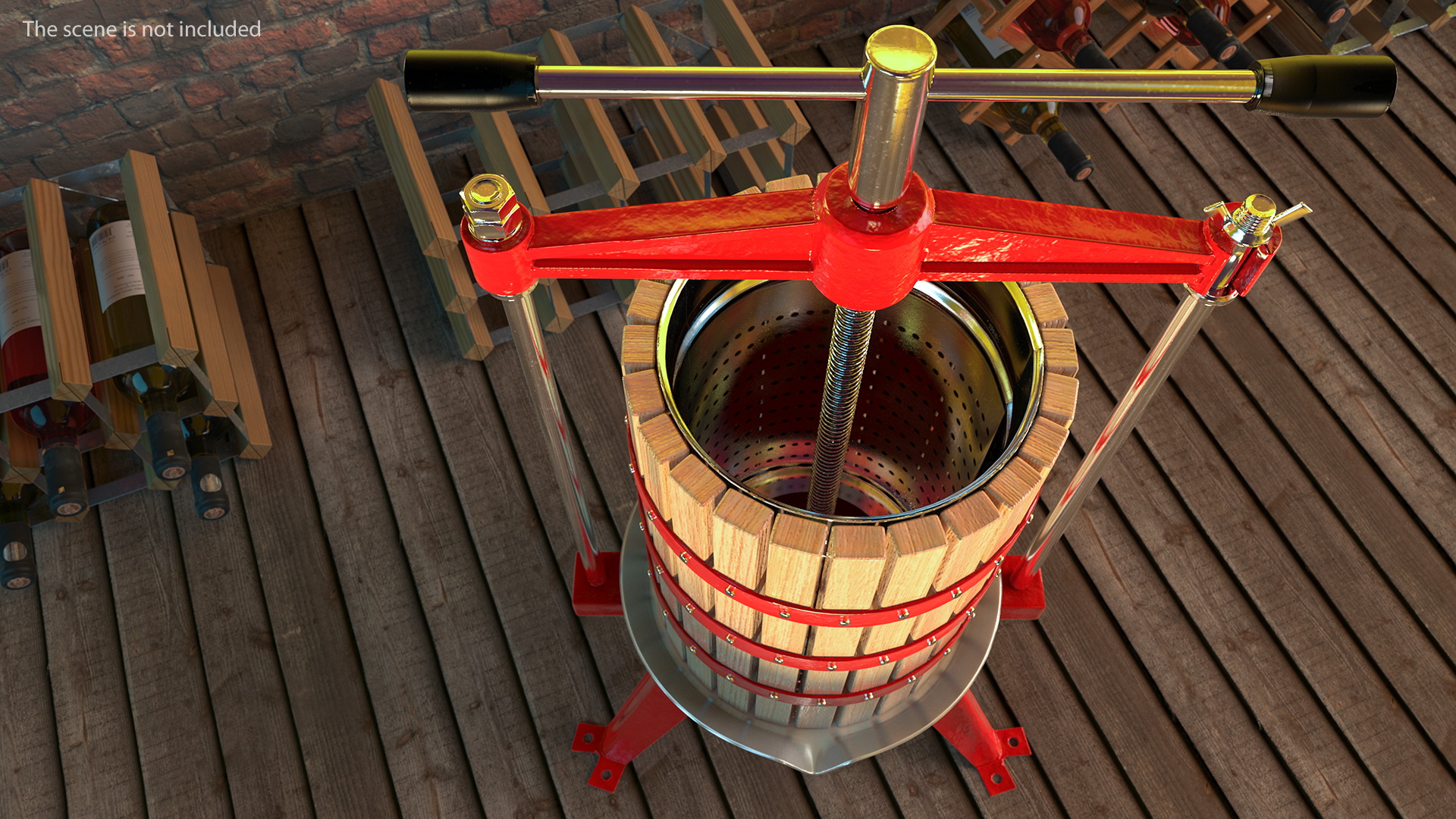 3D model Wooden Frame Fruit Wine Cider Press