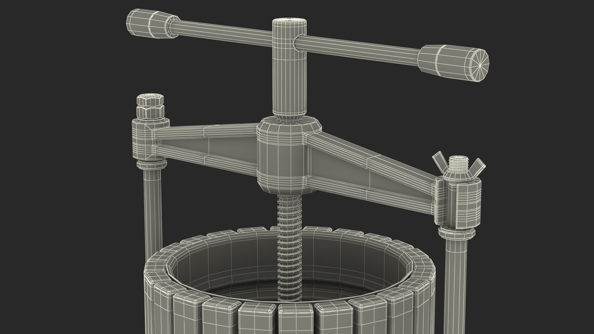 3D model Wooden Frame Fruit Wine Cider Press