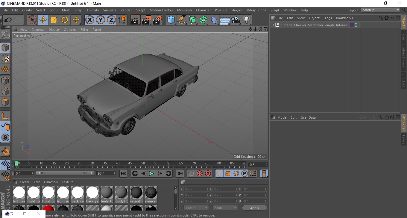 3D model Vintage Checker Marathon Simple Interior