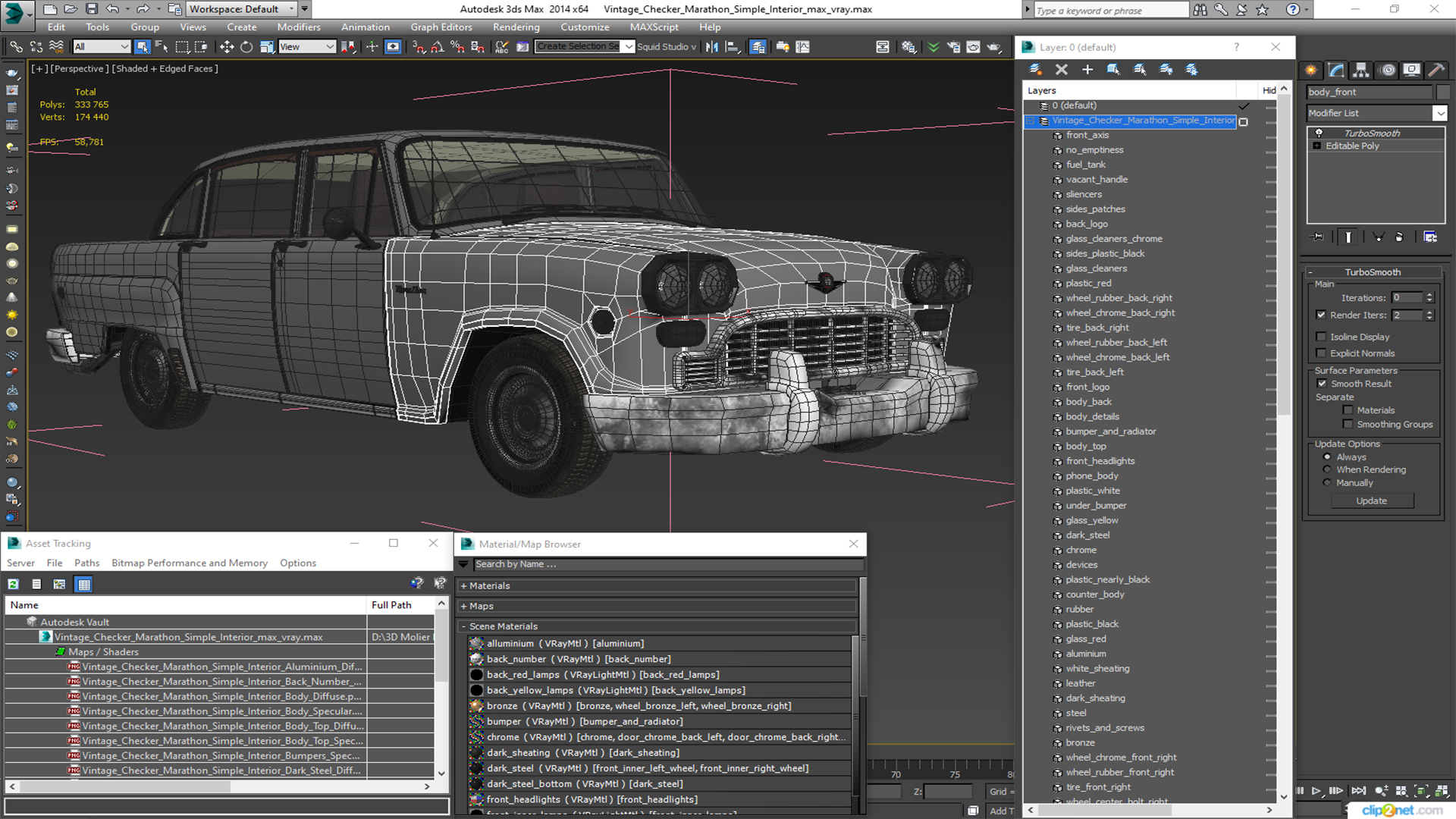 3D model Vintage Checker Marathon Simple Interior