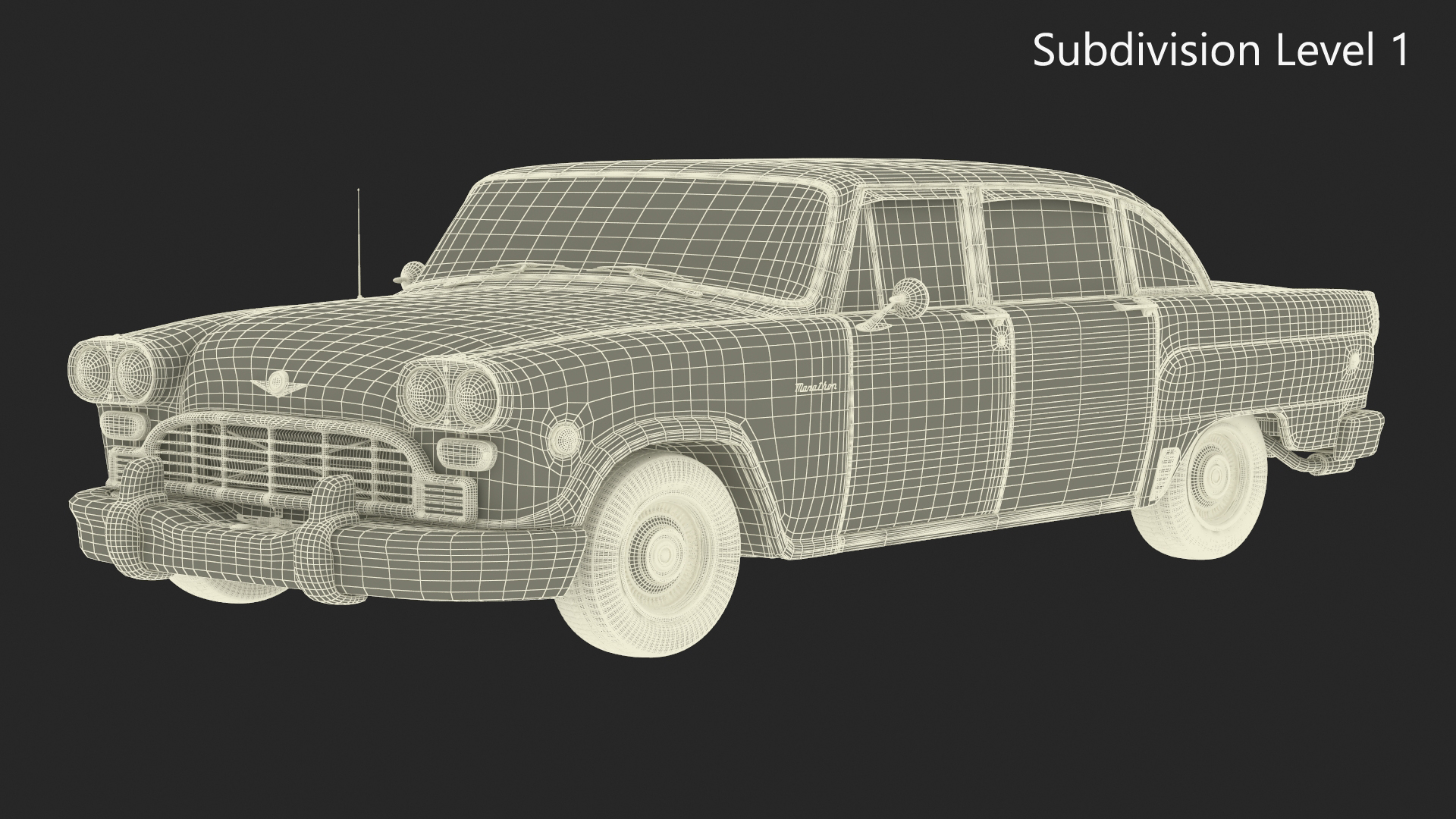 3D model Vintage Checker Marathon Simple Interior