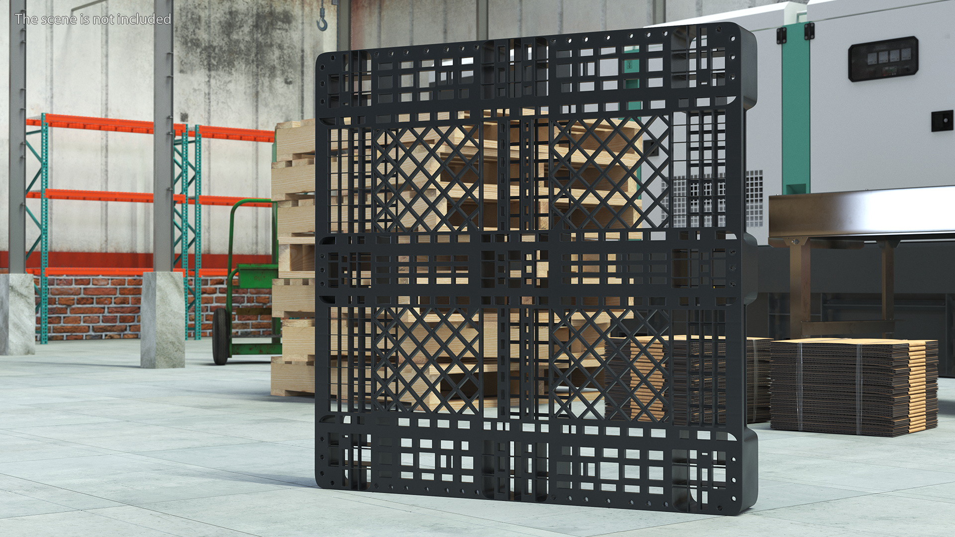 Black Non-Slip Plastic Pallet 3D model