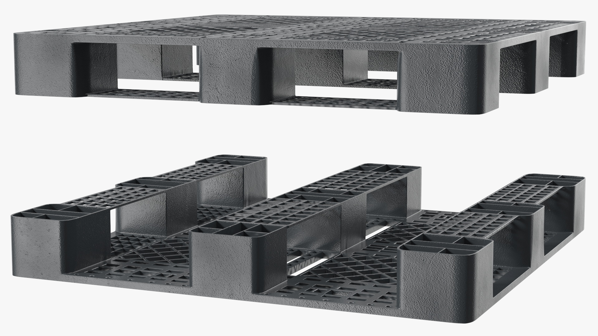 Black Non-Slip Plastic Pallet 3D model