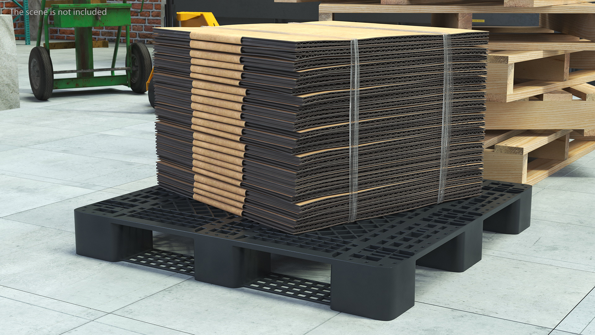 Black Non-Slip Plastic Pallet 3D model