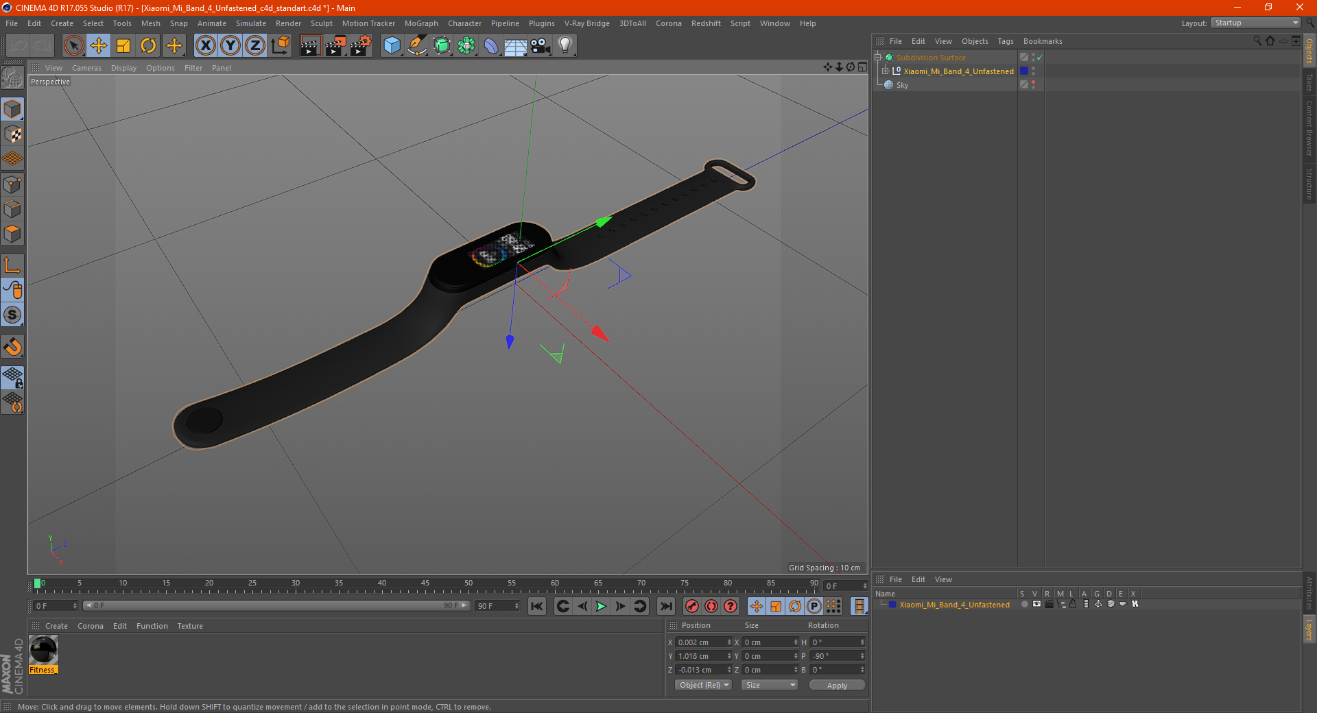 Xiaomi Mi Band 4 Unfastened 3D