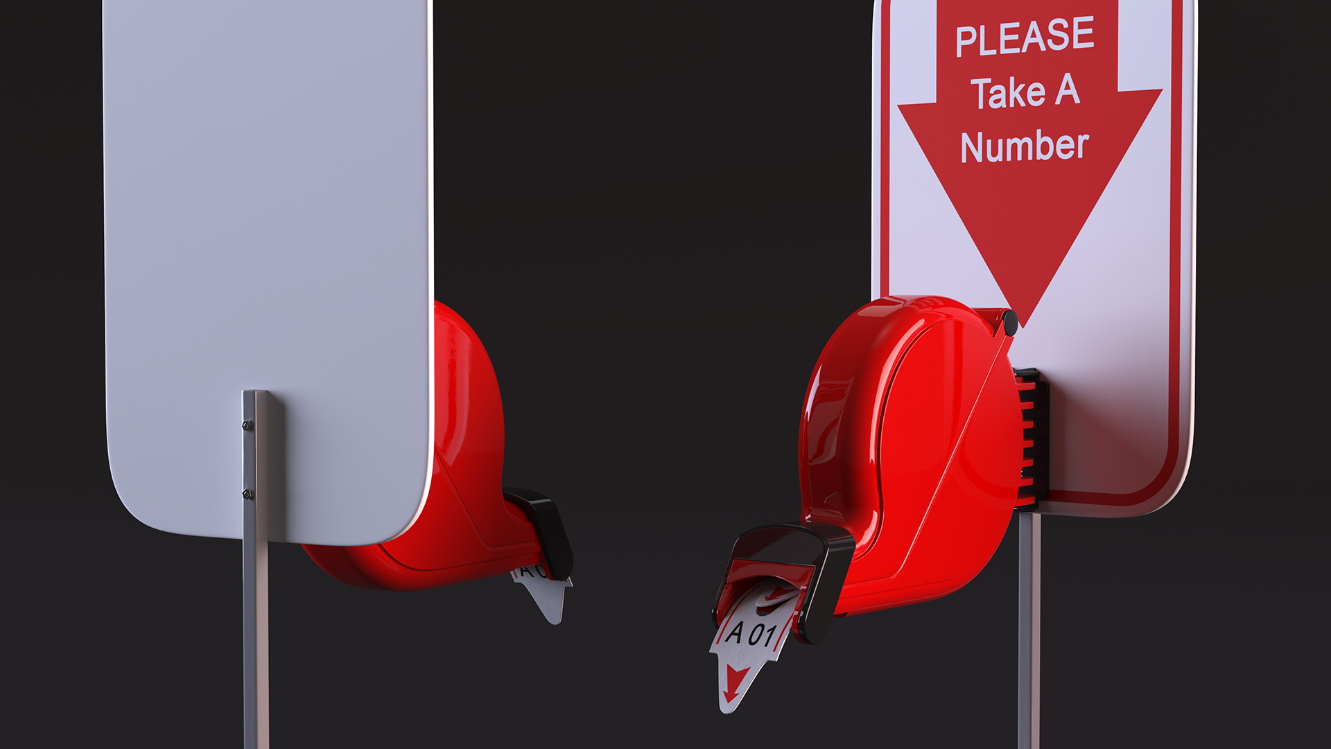 3D model Ticket Dispenser Deli Red