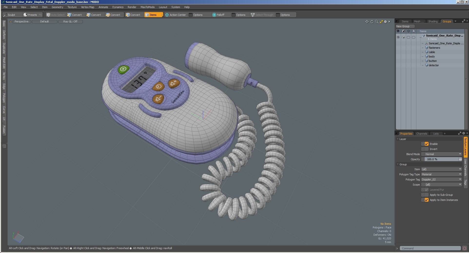 Sonicaid One Rate Display Fetal Doppler 3D model