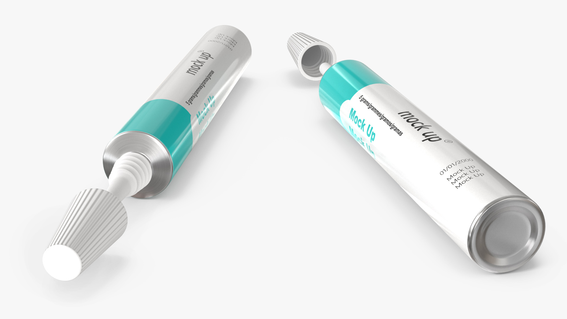 3D Medical Aluminum Ointment Tube Mock Up model