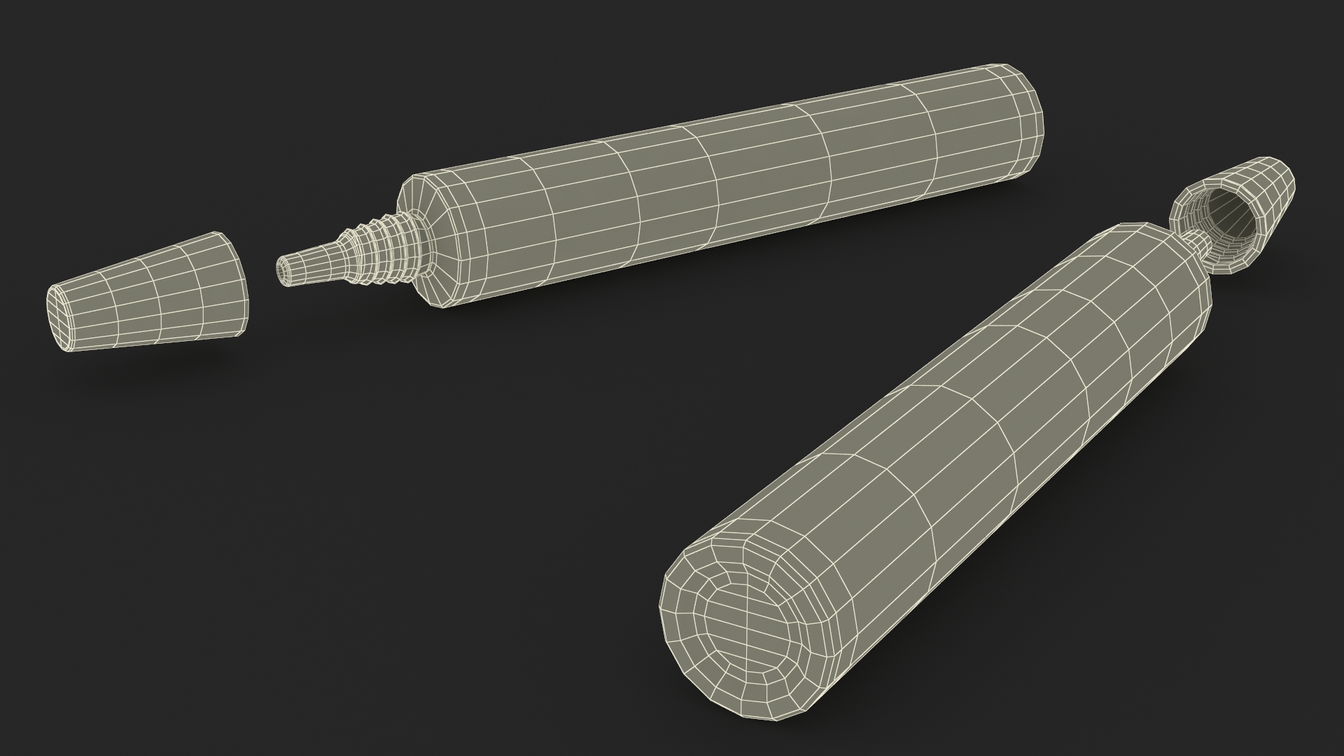 3D Medical Aluminum Ointment Tube Mock Up model