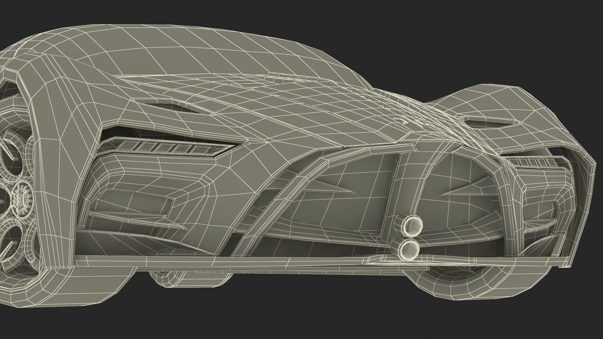 3D Hypercar Hyperion XP-1 Rigged for Maya model
