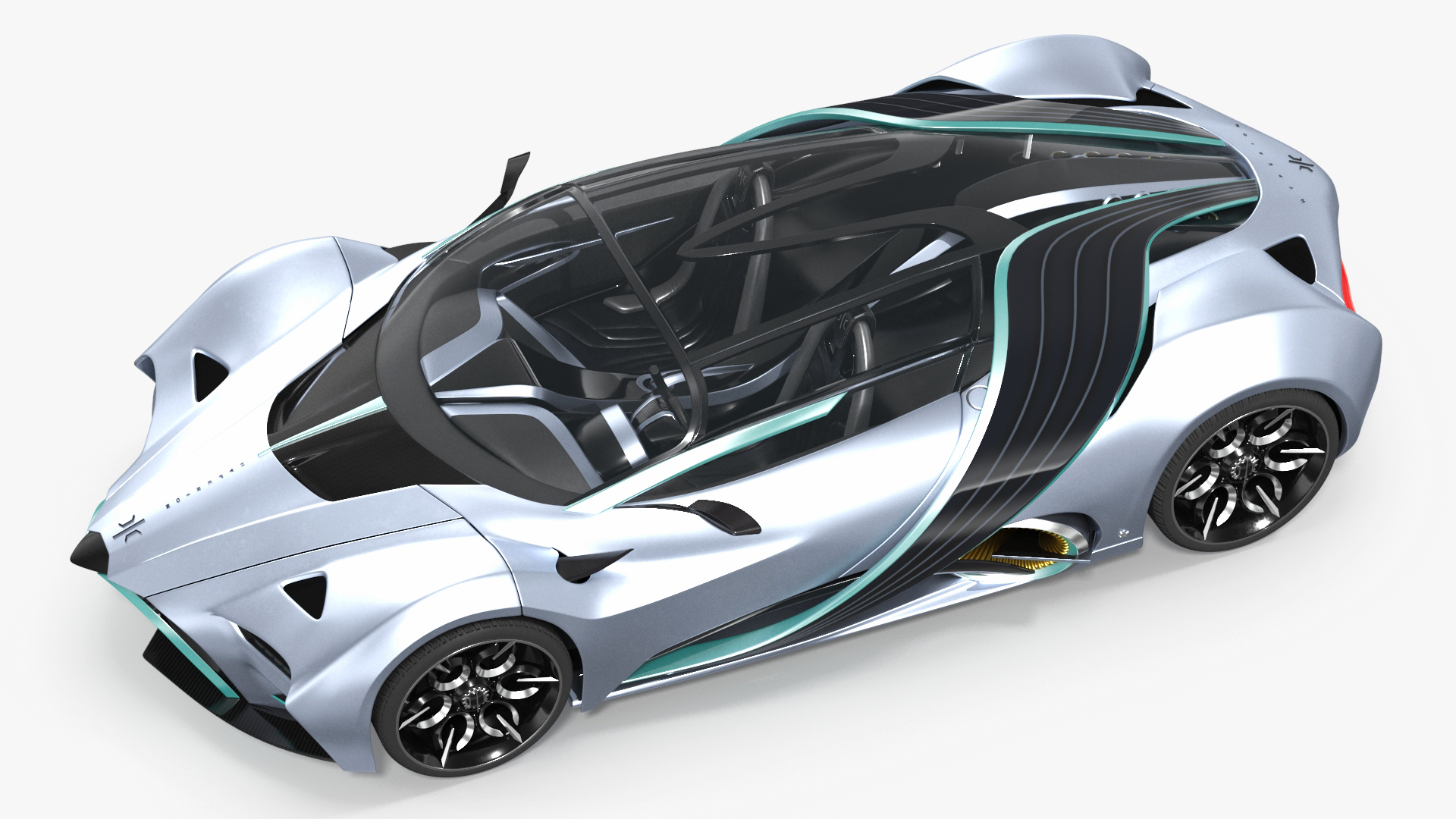 3D Hypercar Hyperion XP-1 Rigged for Maya model