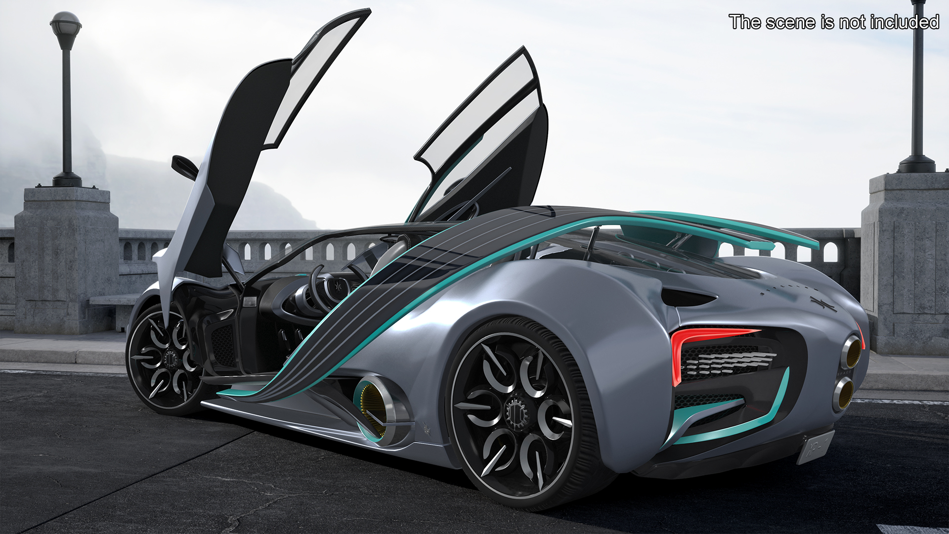 3D Hypercar Hyperion XP-1 Rigged for Maya model