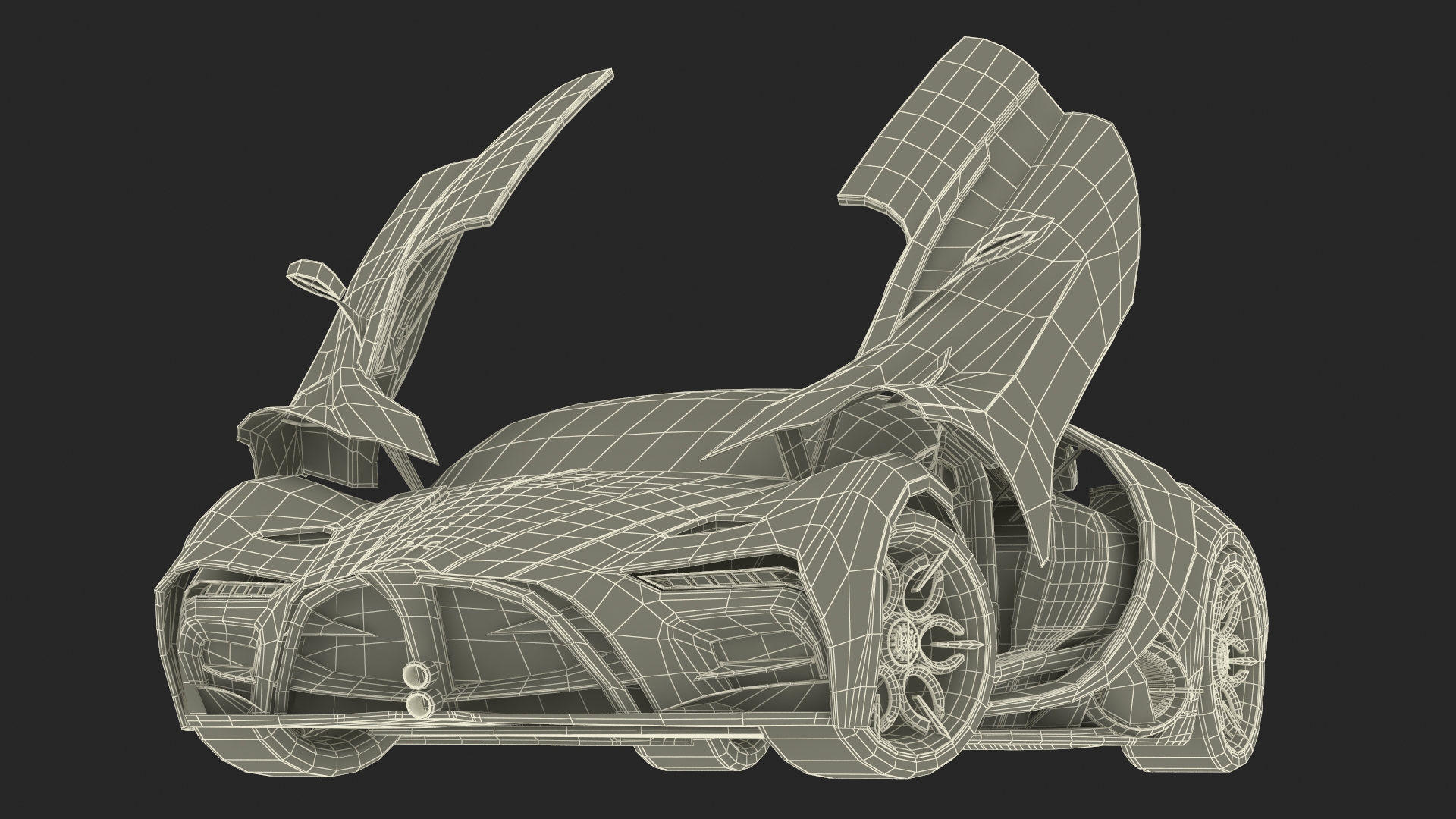 3D Hypercar Hyperion XP-1 Rigged for Maya model