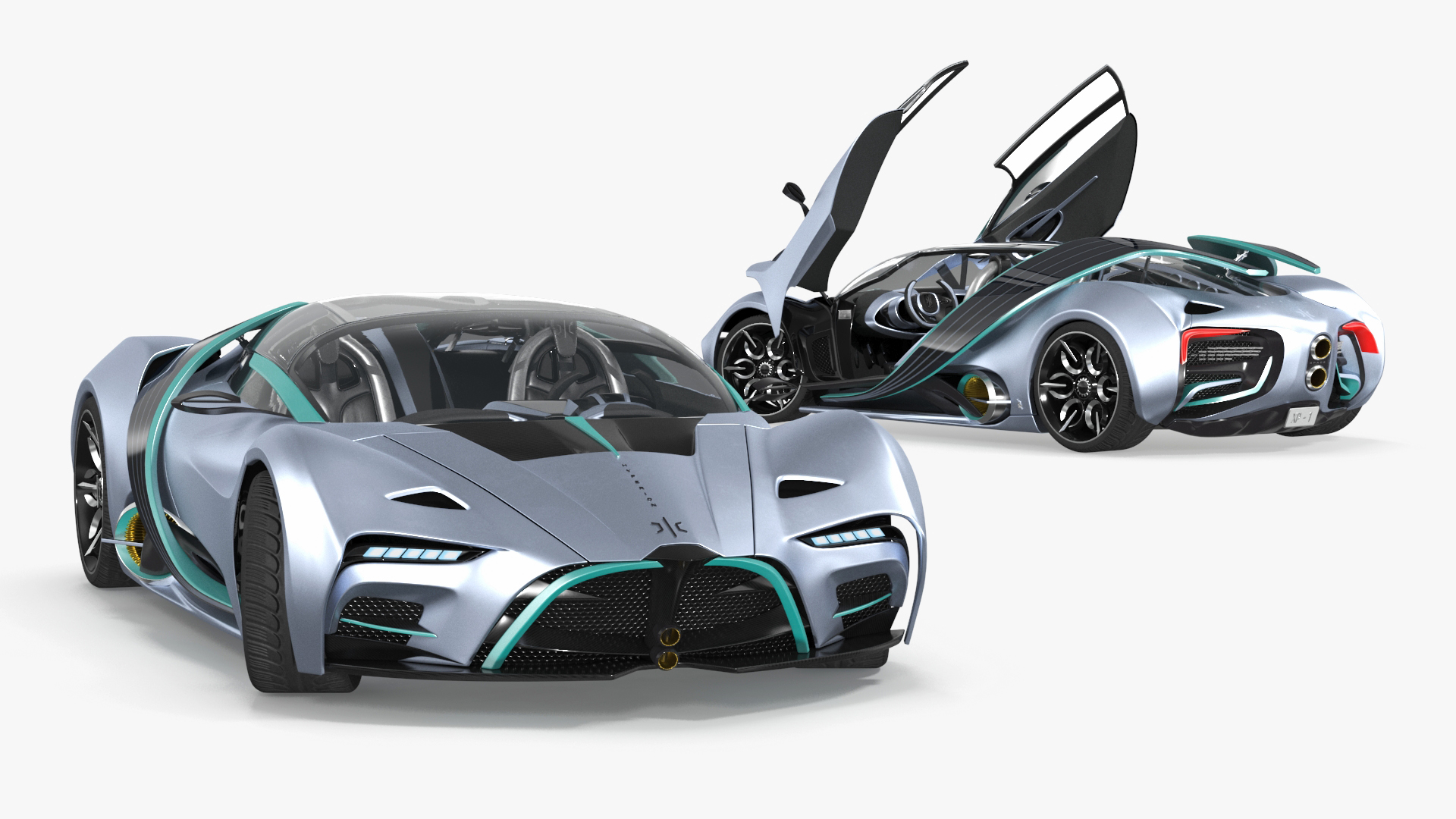 3D Hypercar Hyperion XP-1 Rigged for Maya model