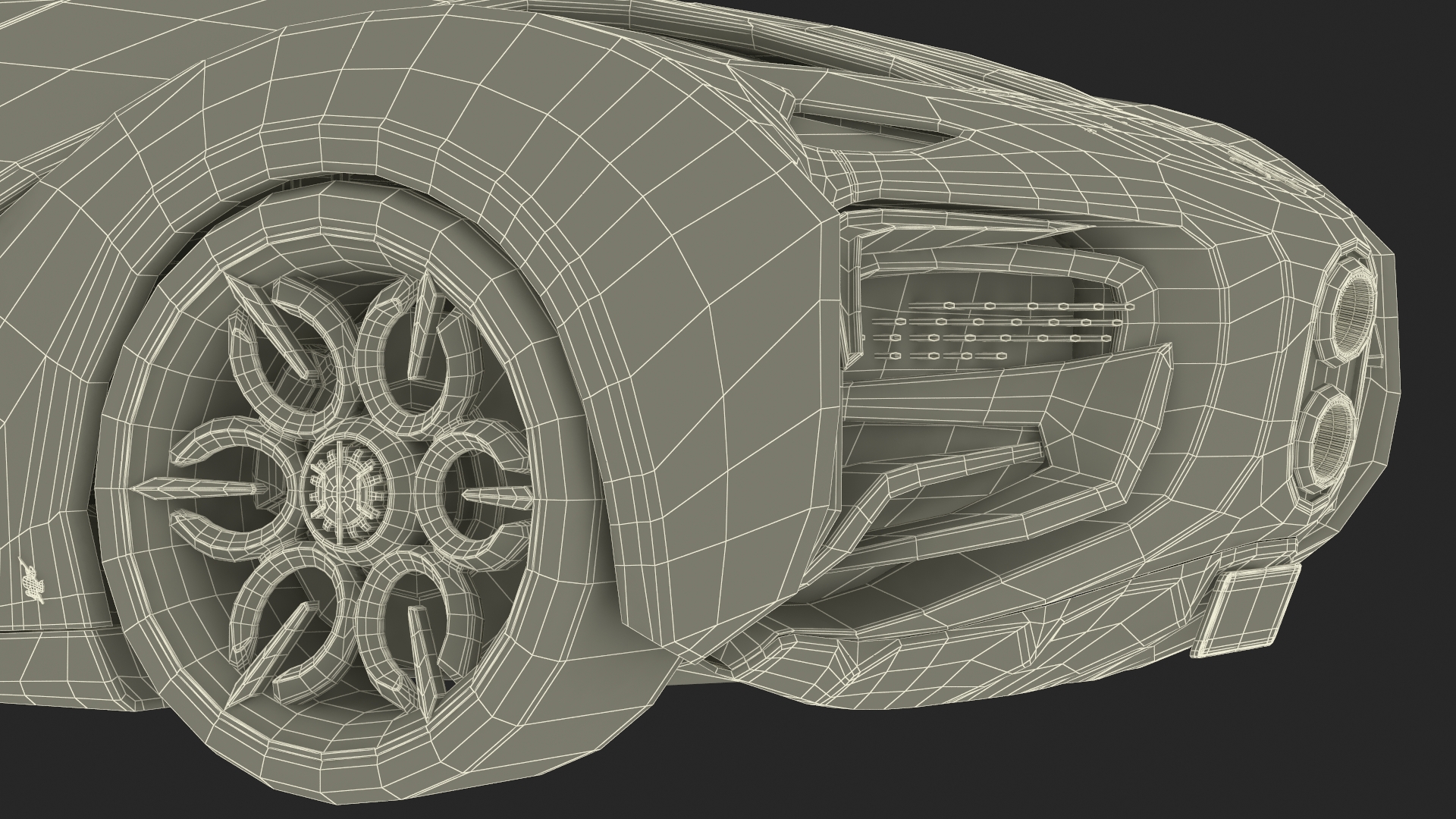3D Hypercar Hyperion XP-1 Rigged for Maya model