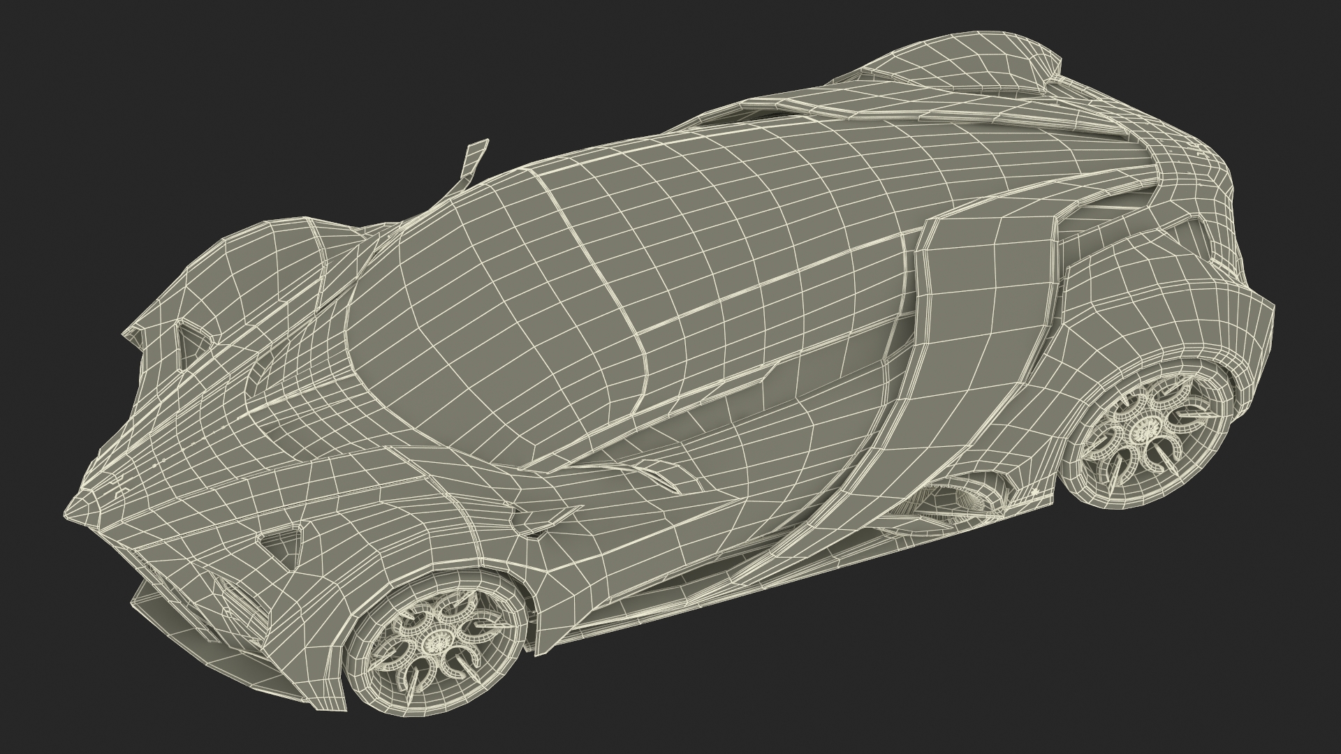 3D Hypercar Hyperion XP-1 Rigged for Maya model