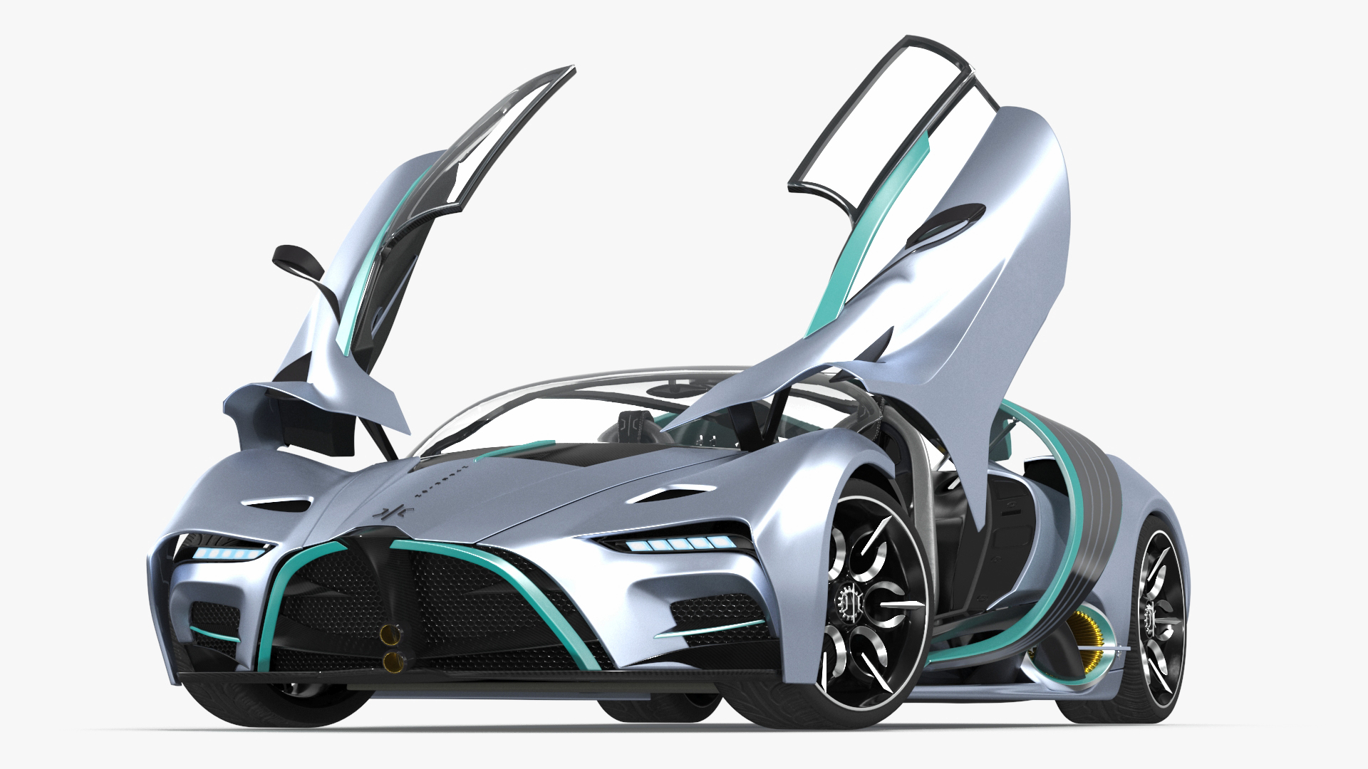 3D Hypercar Hyperion XP-1 Rigged for Maya model