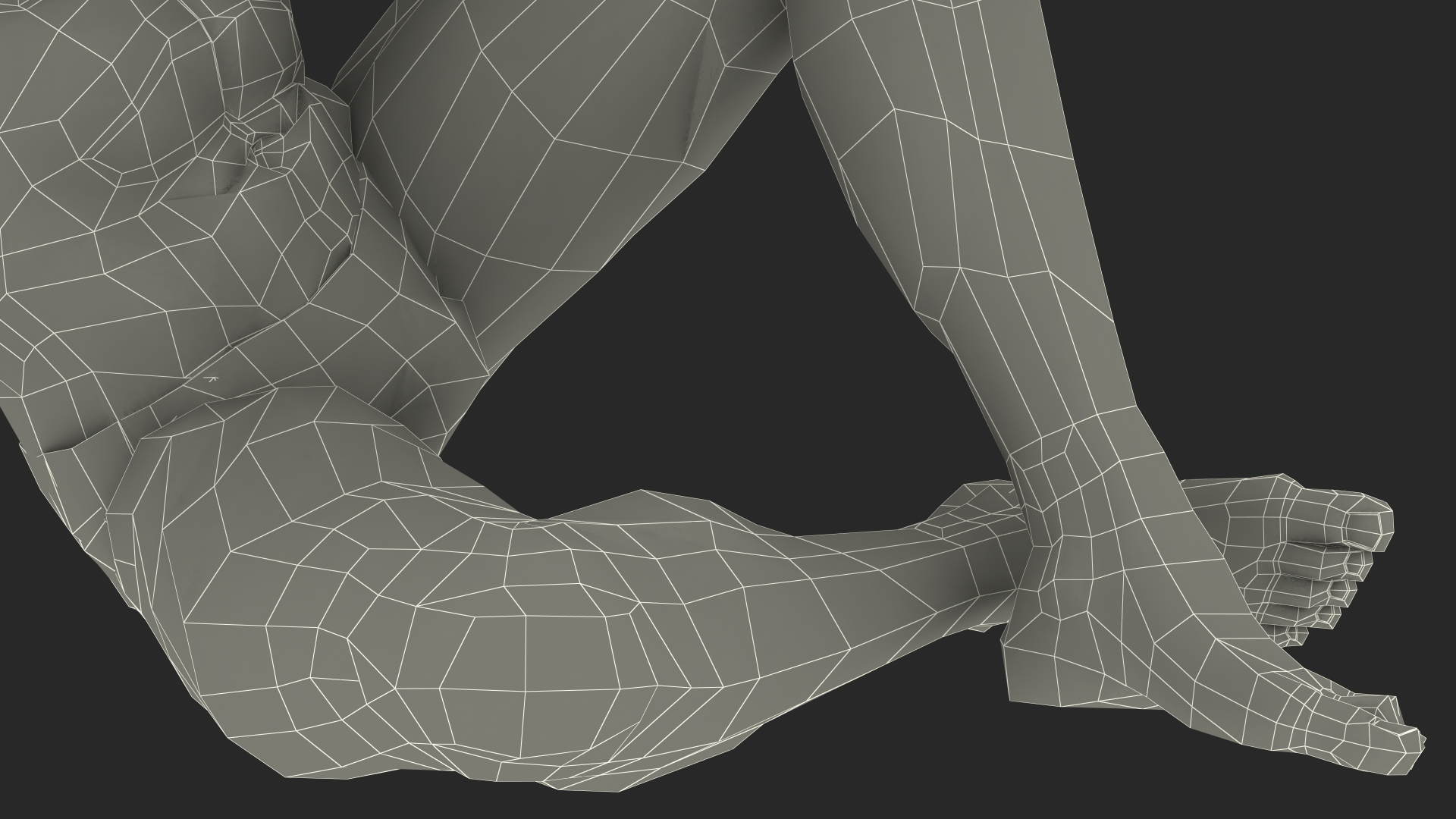 3D Light Skin Black Man Sitting Pose model