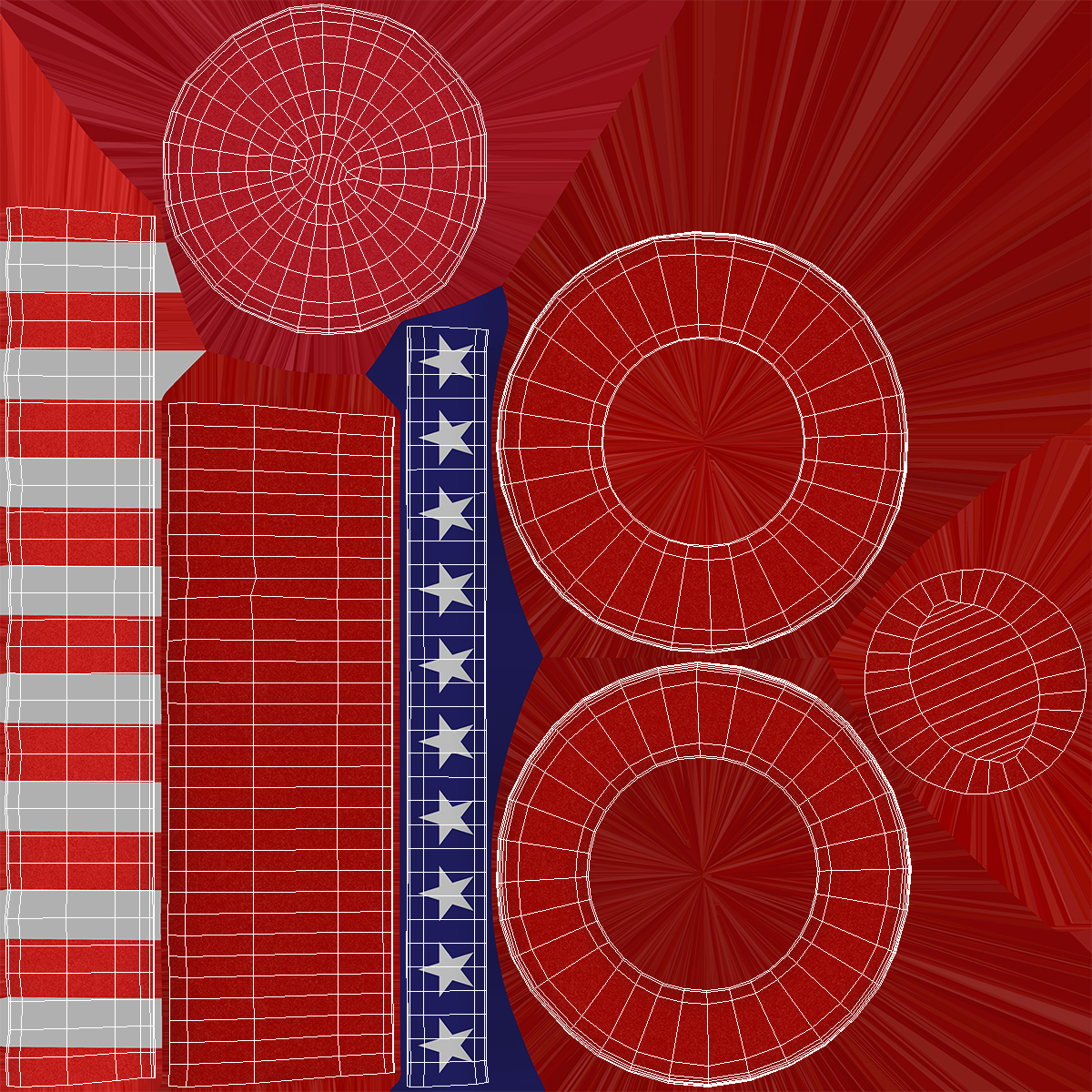 3D Patriotic American Top Hat
