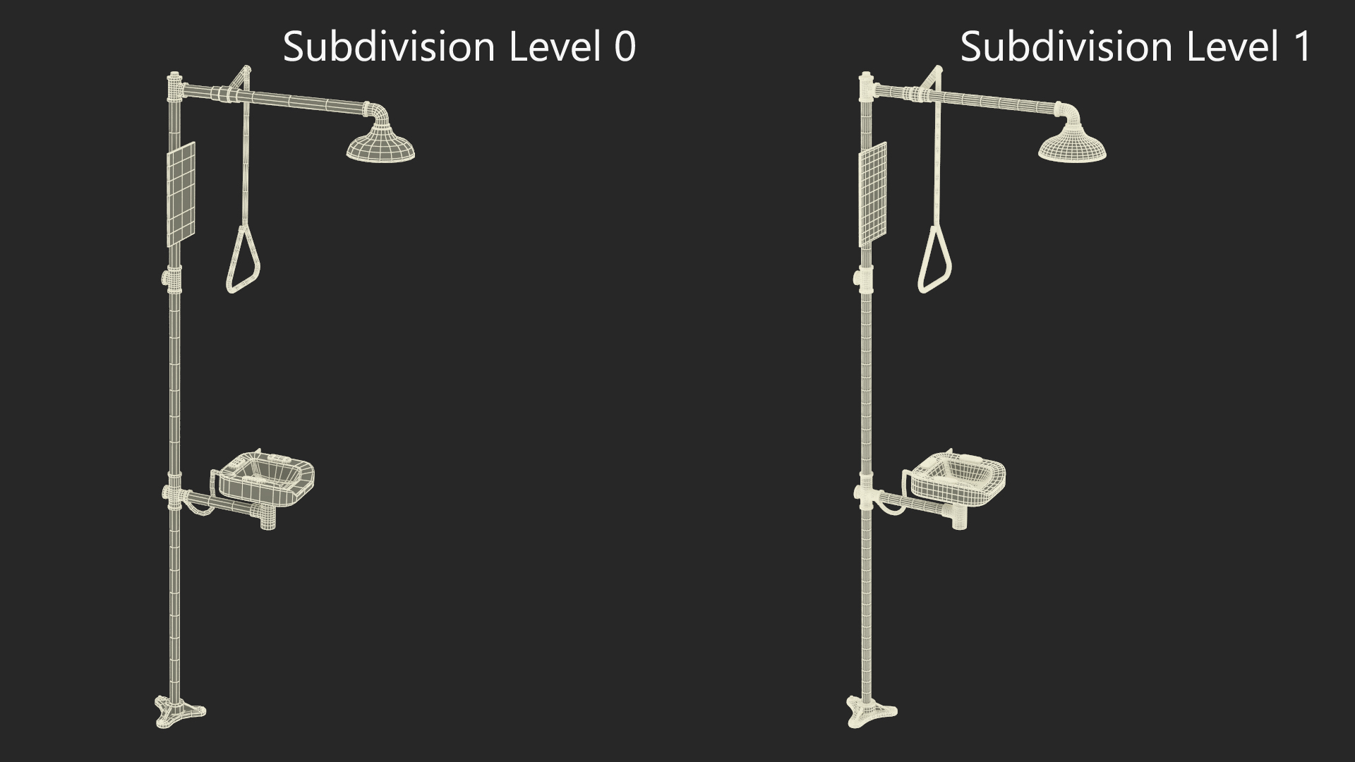 3D Emergency Shower and Eye Wash Yellow