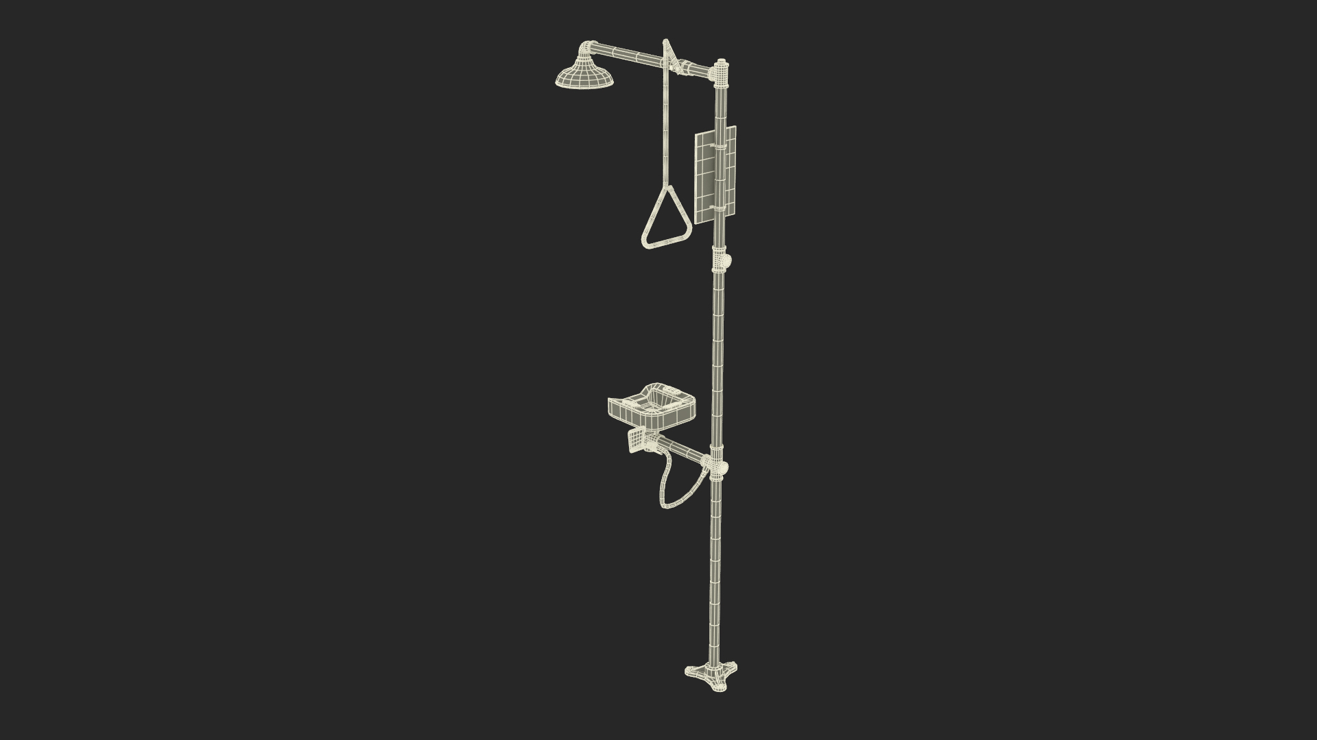 3D Emergency Shower and Eye Wash Yellow