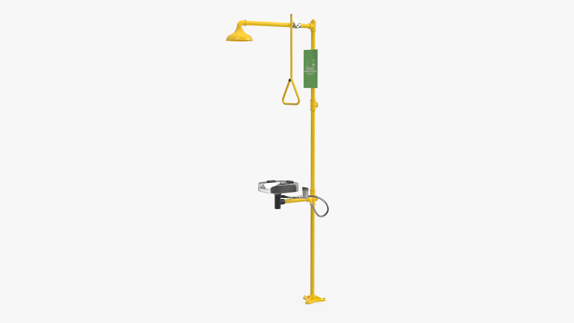 3D Emergency Shower and Eye Wash Yellow