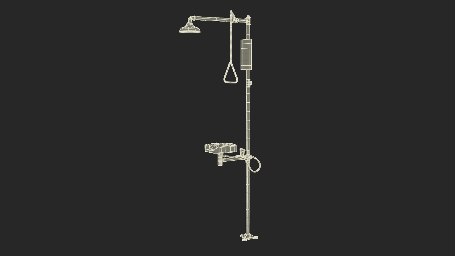 3D Emergency Shower and Eye Wash Yellow