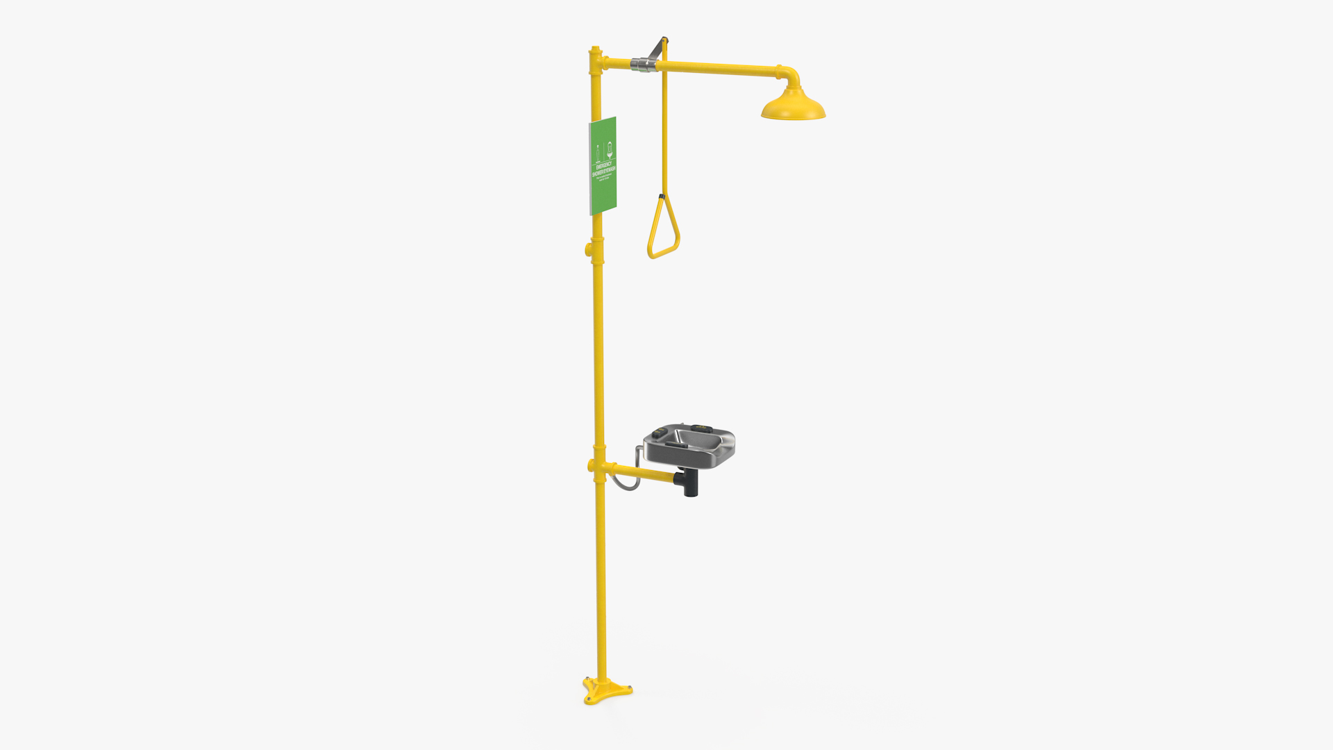 3D Emergency Shower and Eye Wash Yellow