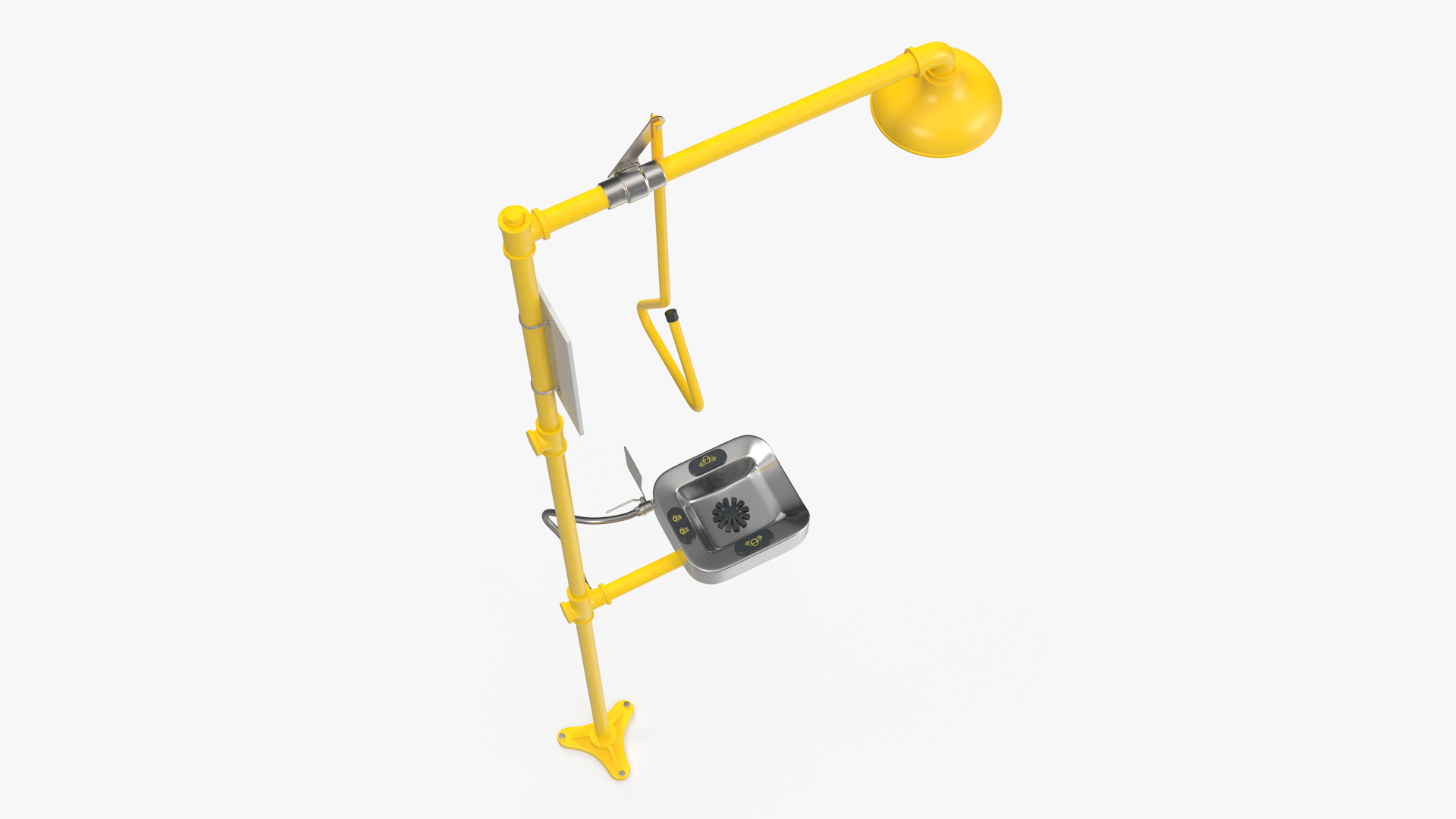 3D Emergency Shower and Eye Wash Yellow